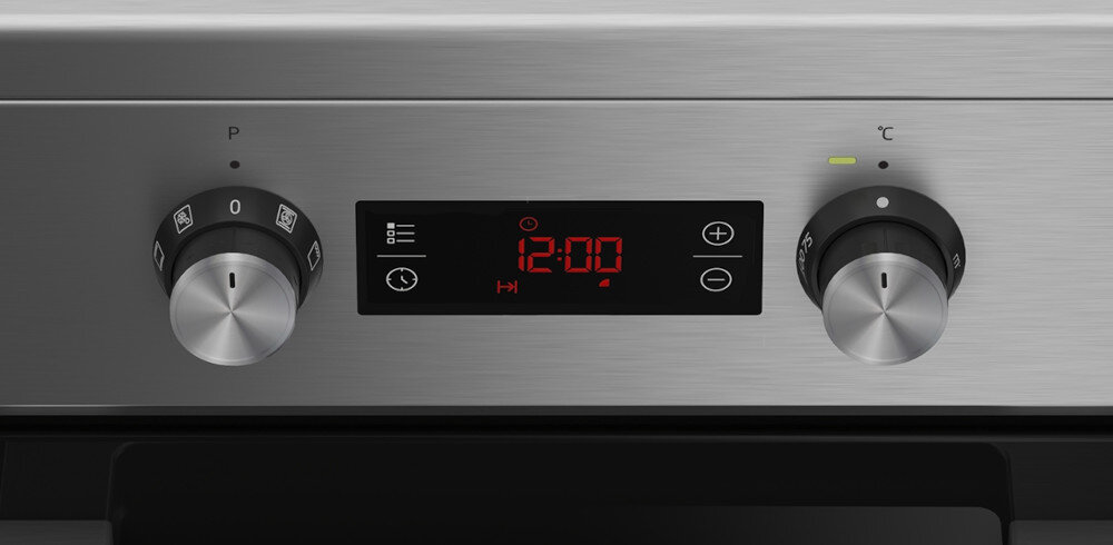 KUCHNIA BEKO FSM59300XCS Wyświetlacz elektroniczny design wygląd pokrętła