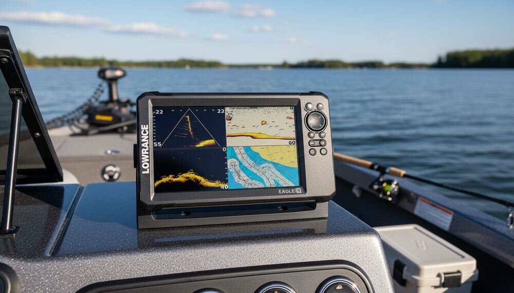 LOWRANCE Eagle Eye 9 Live echosonda wędkarska obraz podwodny i obserwacja ryb, urżądzenie na łodzi