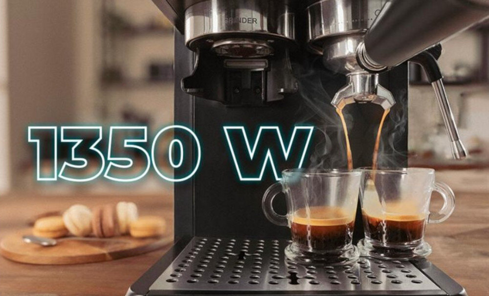 Ekspres CECOTEC Power Espresso 20 Grind Szybkie przygotowanie kawy  Wysokie ciśnienie 20 barów  moc intensywny smak i aromat w każdej filiżance