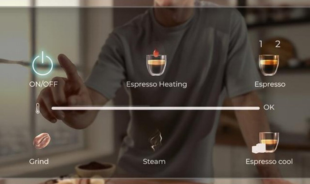 Ekspres CECOTEC Power Espresso 20 Grind Obsługa jednym dotknięciem Dotykowy wyświetlacz jedną lub dwie filiżanki, kawę gorącą lub zimną oraz funkcję pary