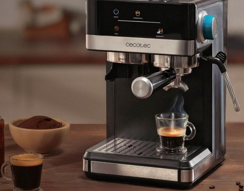 Ekspres CECOTEC Power Espresso 20 Grind Stabilna temperatura parzenia System termoblokowy równomiernie rozprowadza ciepło napój
