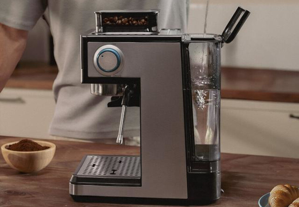 Ekspres CECOTEC Power Espresso 20 Grind Bez dolewania Pojemnik na ziarna  pojemność zbiornik woda kilku filiżanek z rzędu