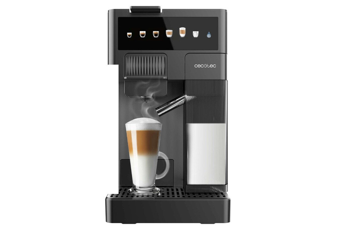 Ekspres CECOTEC Freestyle Grind & Latte Kremowa pianka mleczna Odłączany zbiornik na mleko o pojemności 350 ml Spienione mleko  Po użyciu zbiornik można łatwo wyjąć i umyć