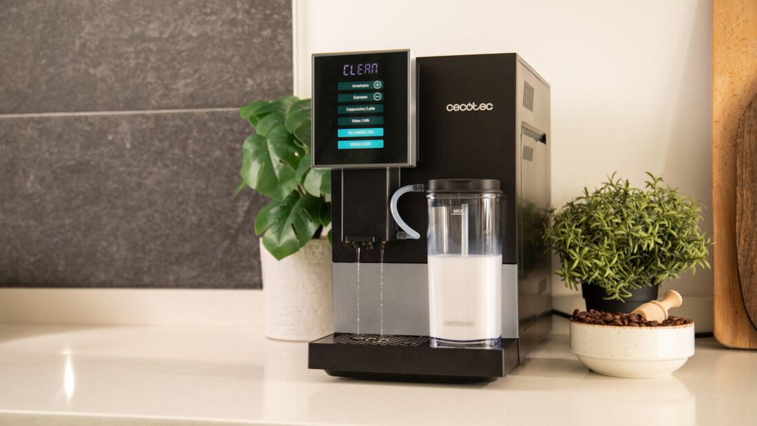 Ekspres CECOTEC Compactccino Black Silver Prosta konserwacja Automatyczne czyszczenie wyjmowane części Magnetyczna tacka