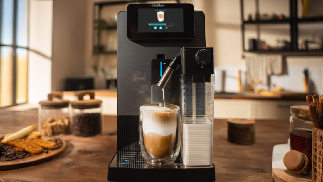 Ekspres CECOTEC Cremmaet Latte Touch Szybkie podgrzewanie Thermoblock System Thermoblock kawa jest gotowa w kilka chwil  Automatyczne wyłączanie i tryb oszczędzania energii