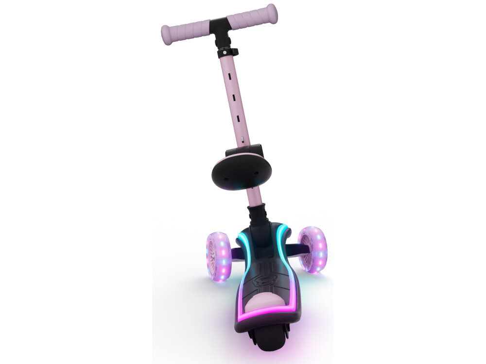 Hulajnoga dla dzieci KINDERKRAFT Raket Up Różowy hulajnoga na białym tle widoczna od tyłu kierownica lekko pochylona w jedną stronę system balansowy dziecko skręca poprzez przenoszenie ciężaru ciała wspiera rozwój koordynacji ruchowej uczy naturalnego utrzymywania równowagi pomaga budować pewność