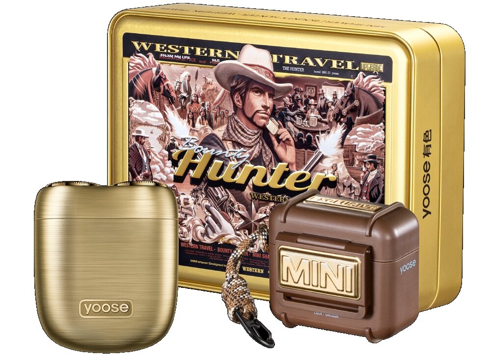 Golarka YOOSE Mini S Bounty Hunter niewielkie wymiary, w sam raz do torby, zadbanie o zarost