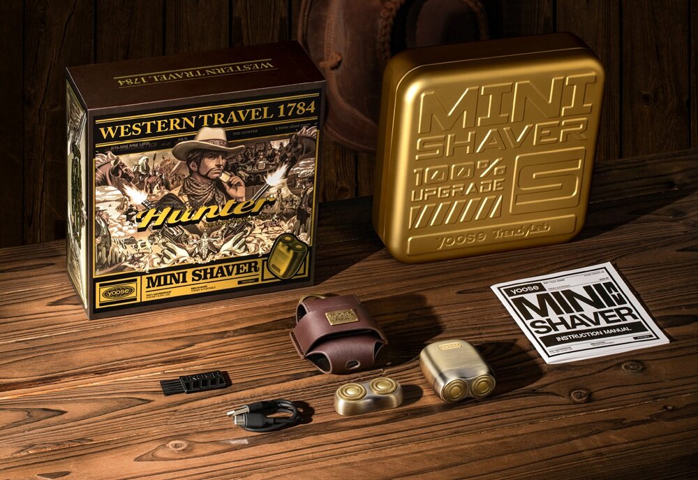 Golarka YOOSE Mini S Bounty Hunter limitowana edycja, inspirowana dzikim zachodem, funckjonalny upominek