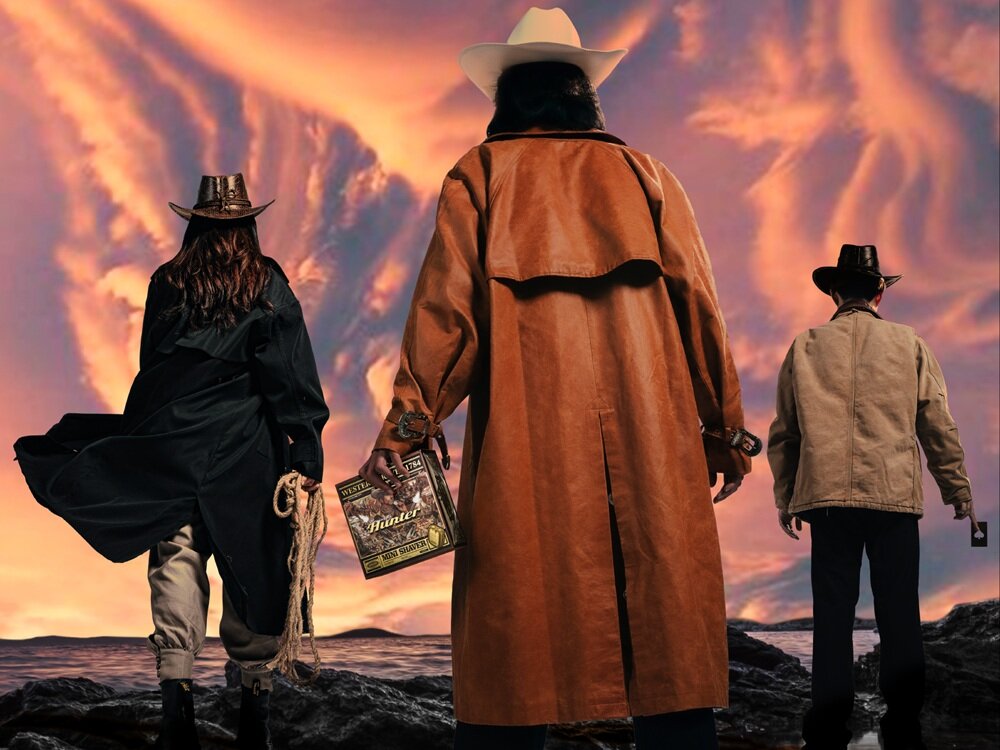 Golarka YOOSE Mini S Bounty Hunter tłoczone pudełko, charakter westernu, praktyczny i stylowy dodatek