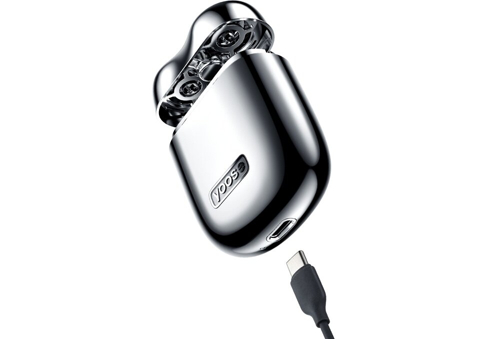 Golarka YOOSE Mini 2 Srebrny + Trymer do nosa Na mokro i sucho wydajne akumulatory, wygoda bez kabla, gotowy do użycia