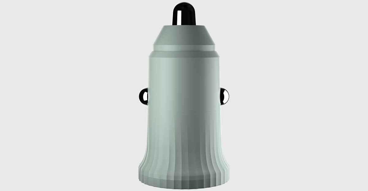 Ładowarka samochodowa SBS TECRPD25LBGRS 25W Niebieski, USB-C, 25W, PD, bezpieczne, na białym tle ładowarka pionowo frontem na wprost