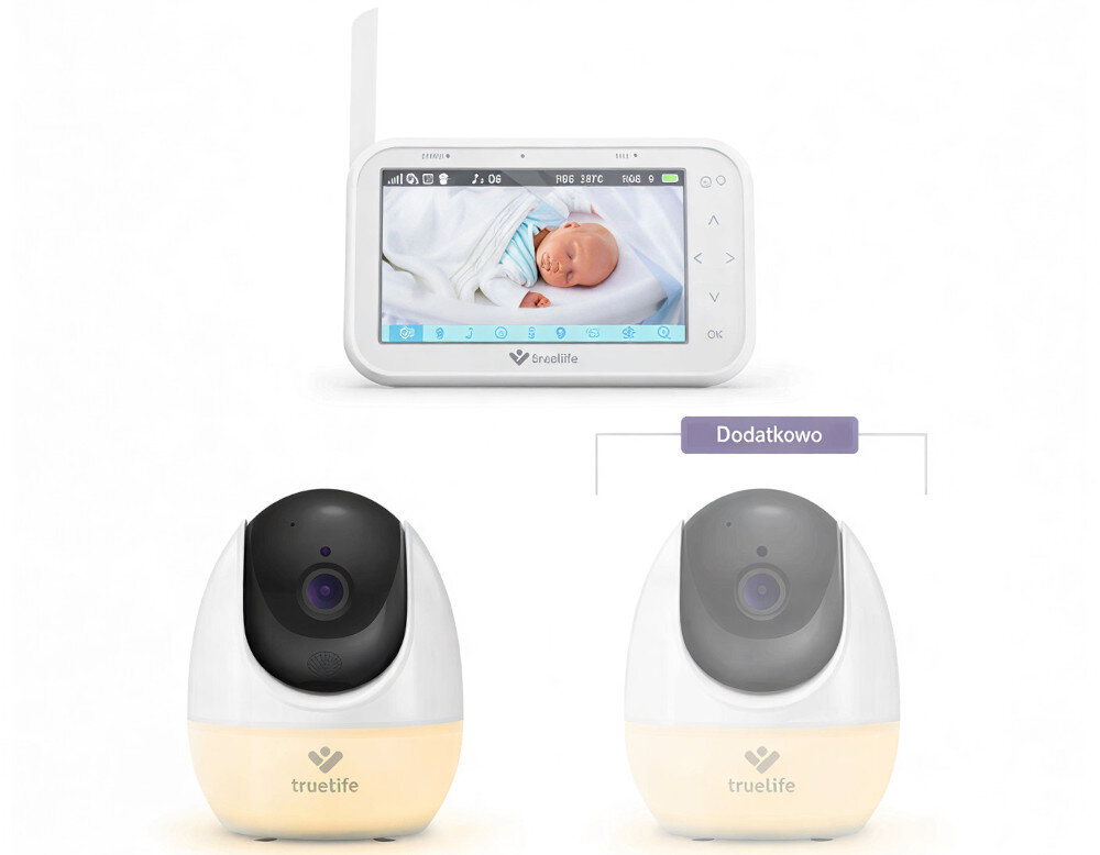 Niania elektroniczna TRUELIFE NannyCam R4 Pro Obsługa wielu kame Możliwość sparowania dodatkowej kamery praktyczne rozwiązanie