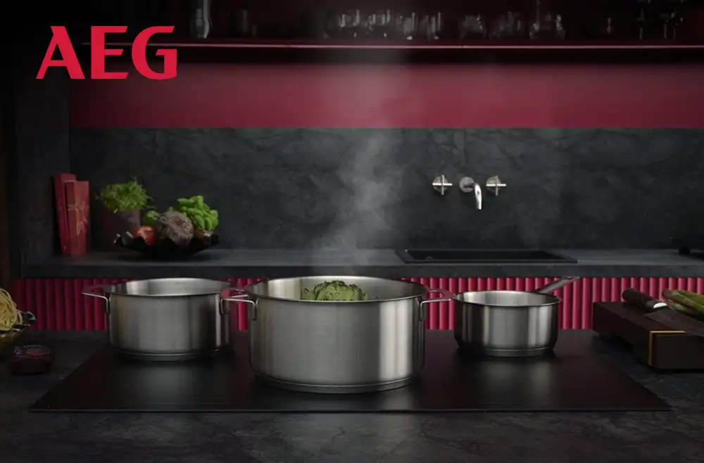 Dioda sygnalizujaca pracy zmywarki wyświetlona na podłodze.