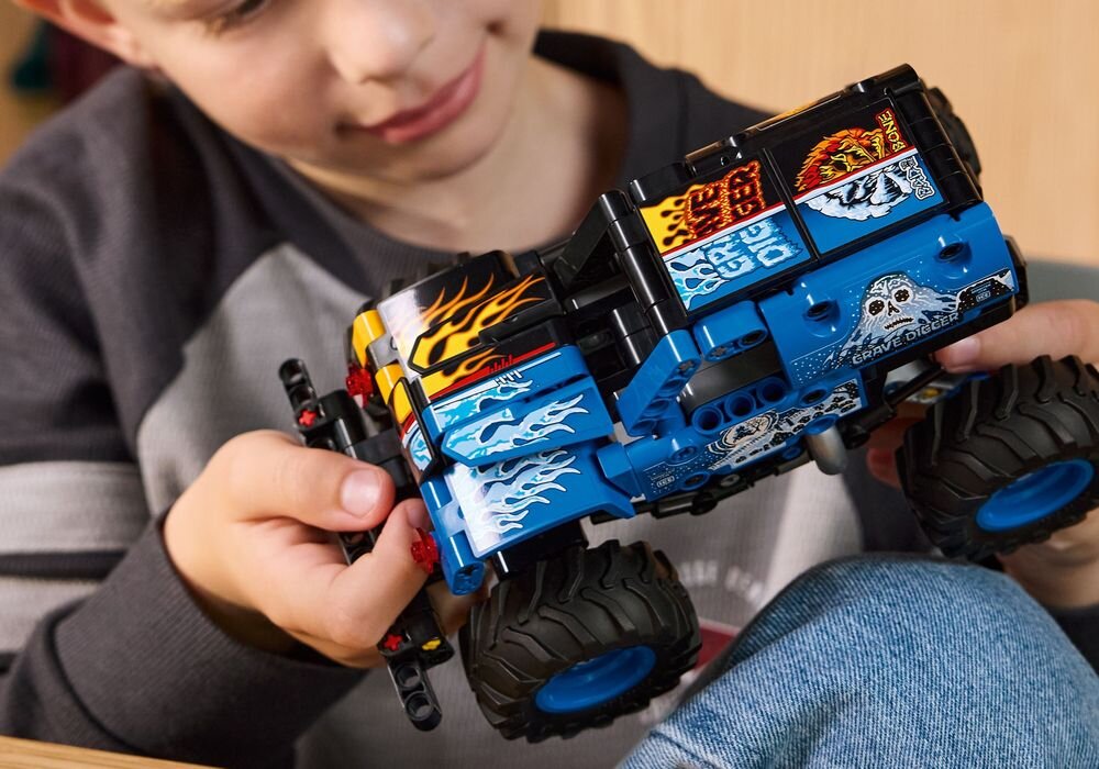 LEGO 42219 Technic Monster Jam Grave Digger pull-back elementy opis konstrukcji wiek
 