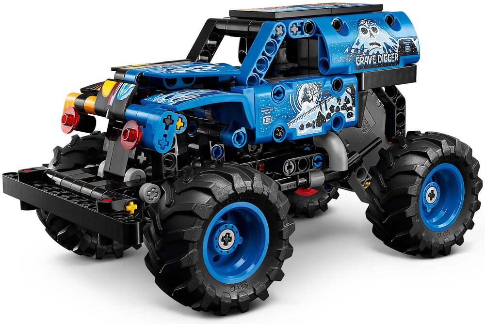 LEGO 42219 Technic Monster Jam Grave Digger zabawa  motyw lodu motyw ognia i płomieni