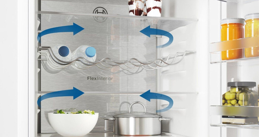 LODÓWKA BOSCH KGN36VXCT błyszcząca ściana Multi Air Flow rozprowadzanie powietrza równomierne ściana High-Glossy Backwall