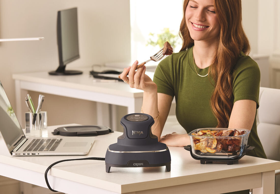 Air Fryer Frytkownica beztłuszczowa NINJA FN101EUGY Crispi 1700W szklane pojemniki przezroczysta konstrukcja kontrola jedzenie gotowanie przechowywać składniki serwować gotowe dania