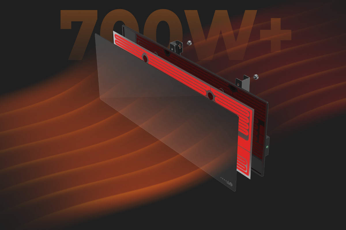 Panel grzewczy AENO AGH0002S Smart Eko Premium Czarny powierzchnia moc podczerwien