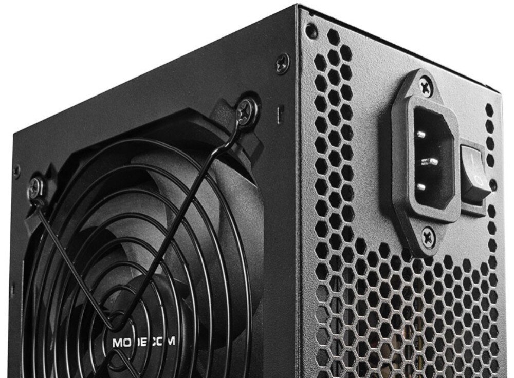 Zasilacz MODECOM B88-700-FC 700W 80 Plus Bronze Bulk przybliżenie na gniazdo zasilania z włącznikiem moc przeznaczenie zastosowanie