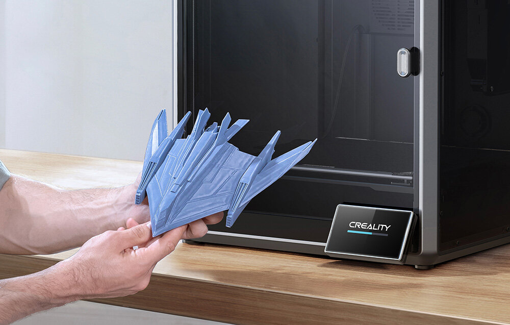 CREALITY K1 Max zmontowana i skalibrowana nacisnąć jeden przycisk autotest wytłaczarka, stół grzewczy, kamera, wentylator oraz poziomowanie