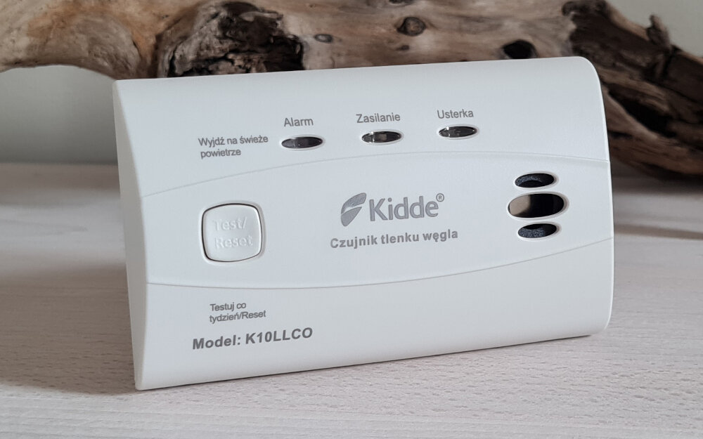 Czujnik tlenku węgla czadu KIDDE K10LLCO pamimec informacja o wykryciu stezenia CO