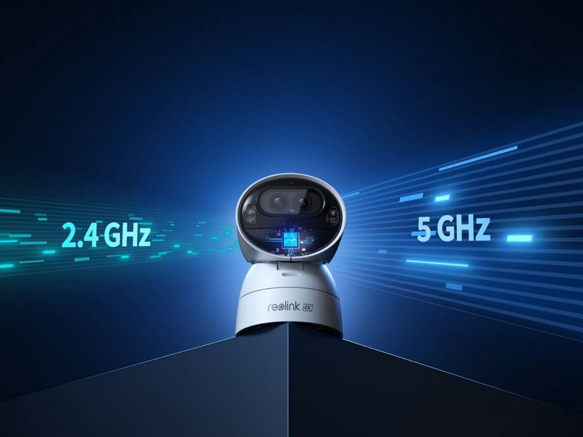 Kamera REOLINK Argus Series B730 - Połączenie Wi-Fi 2,4/5 GHzm kamera umiejscowiona na rogu podestu