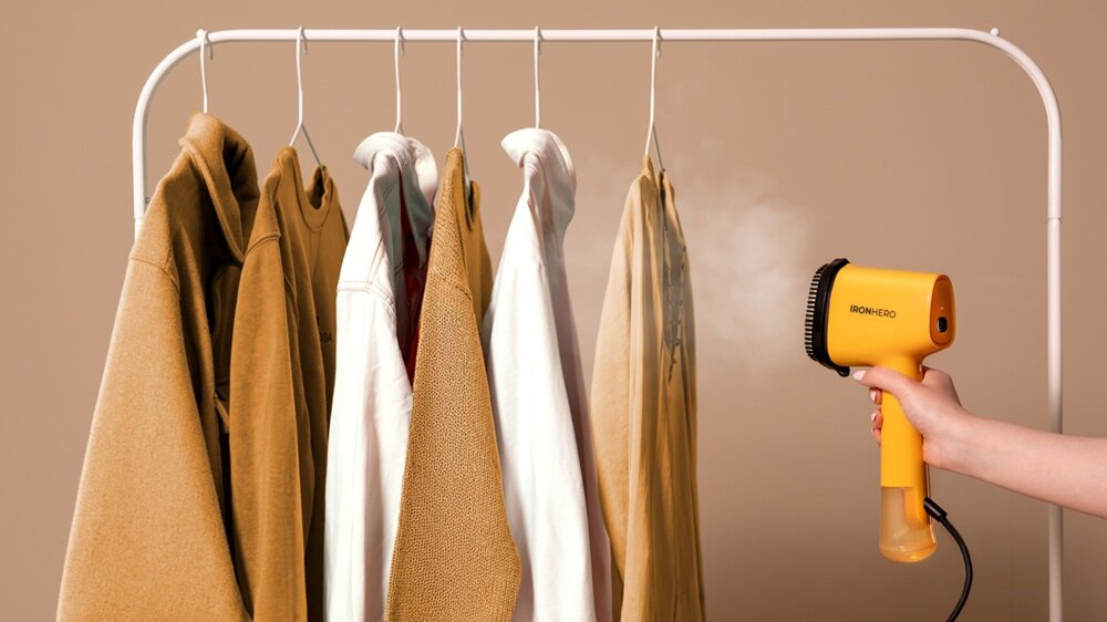 Parownica do ubrań Steamer CECOTEC IronHero V-1500 Essential Żółty wysoka moc, szybkie nagrzewanie, szybkie działanie