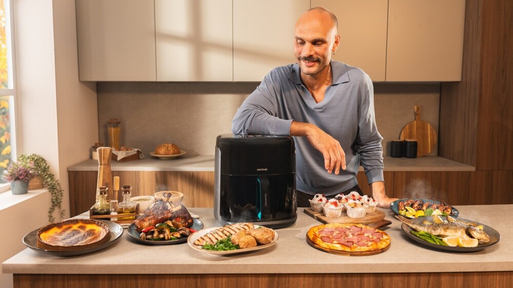 Air Fryer Frytkownica beztłuszczowa CECOTEC Cecofry&Grill Smokin Prime 6500 frytkownica beztłuszczowa, grill, płyta grillowa, oszczędność miejsca