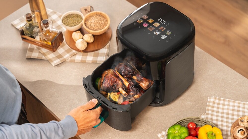 Air Fryer Frytkownica beztłuszczowa CECOTEC Cecofry&Grill Smokin Prime 8500 chrupiace potrawy, minimalna ilość oleju, zachowanie smaku i tekstury
