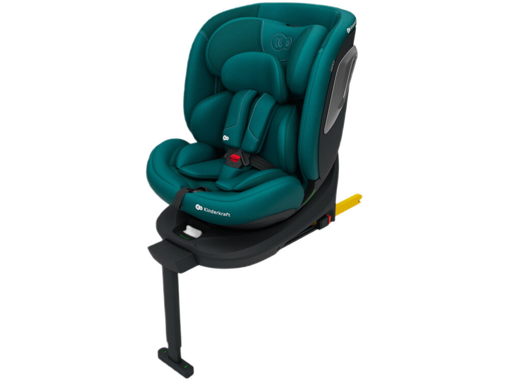 Fotelik samochodowy KINDERKRAFT I-360 2 Plus 40-150 cm (0-36 kg) Zielony fotelik na białym tle widoczny od przodu pod skosem zdejmowana tapicerka wyprać ręcznie w temperaturze 30°C maluch podróżuje w świeżym i higienicznym otoczeniu trwałe i odporne na codzienne zabrudzenia prosty system zdejmowania
