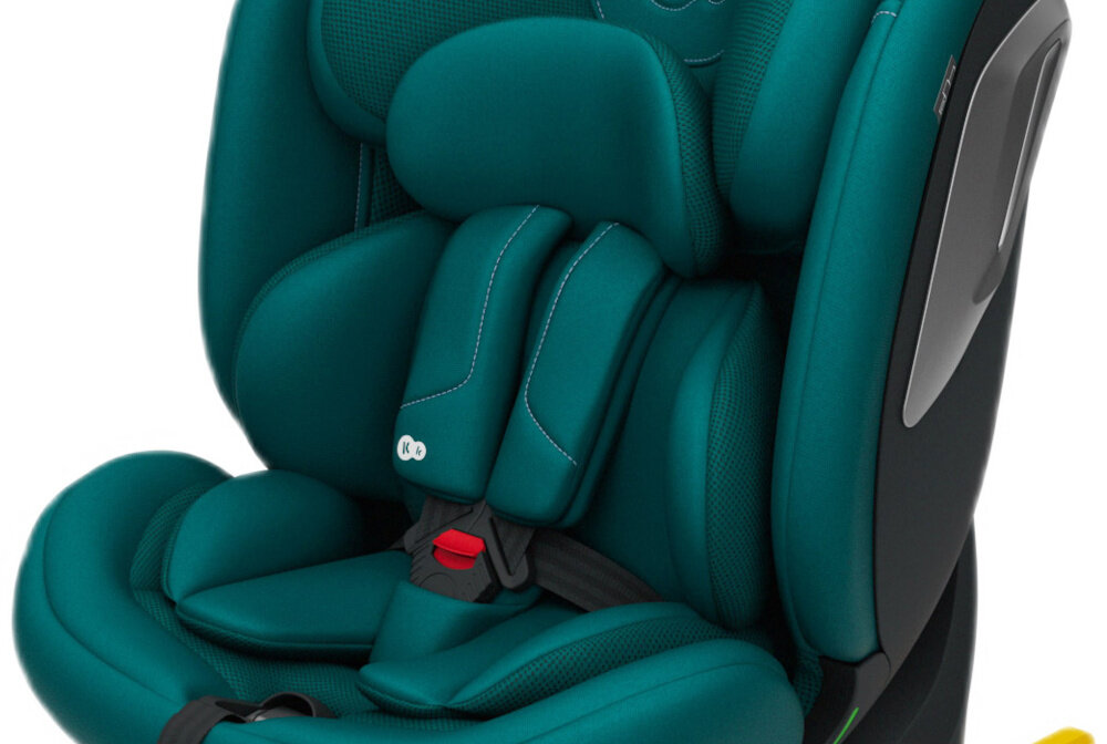 Fotelik samochodowy KINDERKRAFT I-360 2 Plus 40-150 cm (0-36 kg) Zielony białe tło zbliżenie na pasy bezpieczeństwa 3-punktowe pasy bezpieczeństwa zabezpieczają dziecko podczas jazdy miękkie ochraniacze zintegrowana baza scalona z fotelikiem łatwy i szybki montaż w samochodzie bezpieczeństwo dziecka