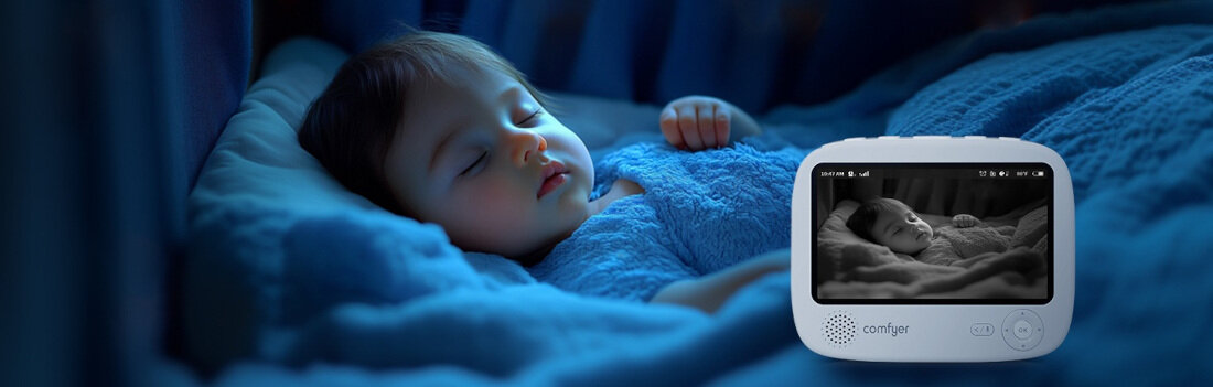 Niania elektroniczna COMFYER Baby Monitor BM02 Wyraźny obraz w nocy Noktowizor na podczerwień o zasięgu do 15 m  obserwacja Rozdzielczość 2 MP i zapis w jakości 2K