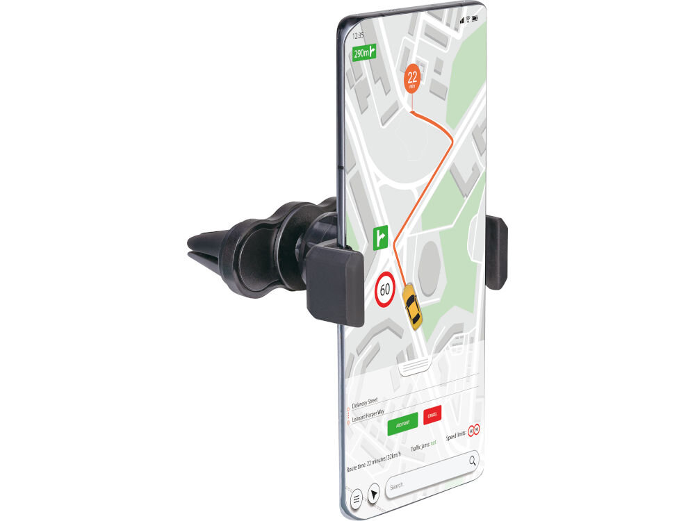 Uchwyt samochodowy WANDOO WCH100 kratka wentylacyjna Airvent Lock system smartfon 3,5-6 cali szerokość 80mm Czarny, regulowany uchwyt do telefonu montowany na kratce nawiewu samochodu.