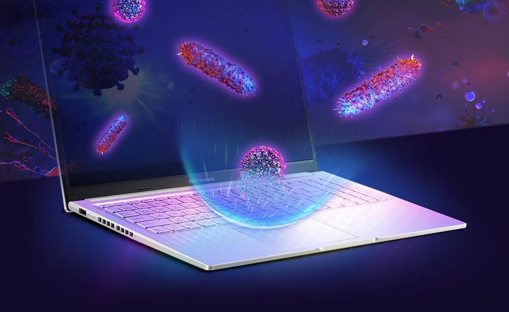 Laptop ASUS VivoBook 15 M1502NAQ z napisem Antimicrobial Guard Plus – Powłoka antybakteryjna