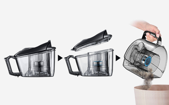 Samsung Pojemnik zamiast worka Łatwe czyszczenie