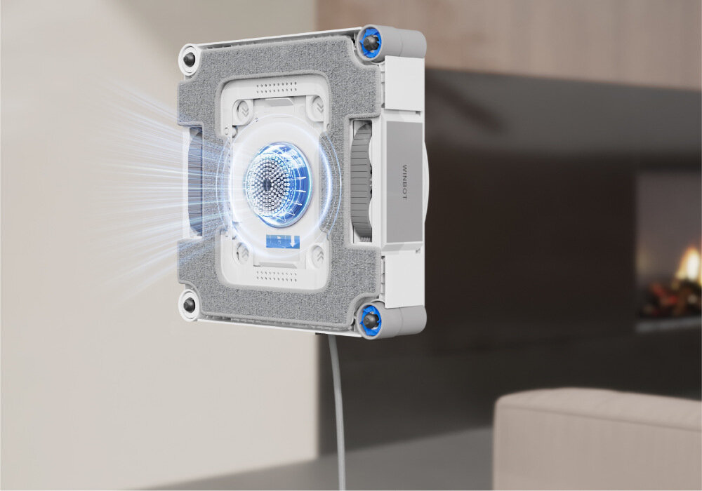 Robot do mycia okien ECOVACS Winbot W3 Omni Zabezpieczenia przed upadkiem 8 sprzętowych rozwiązań antyupadkowych siła ssania
