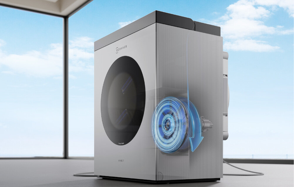 Robot do mycia okien ECOVACS Winbot W3 Omni Przewód kompozytowy 2 w 1 Linka bezpieczeństwa i przewód zasilający funkcję automatycznego zarządzania przewodem zwijanie