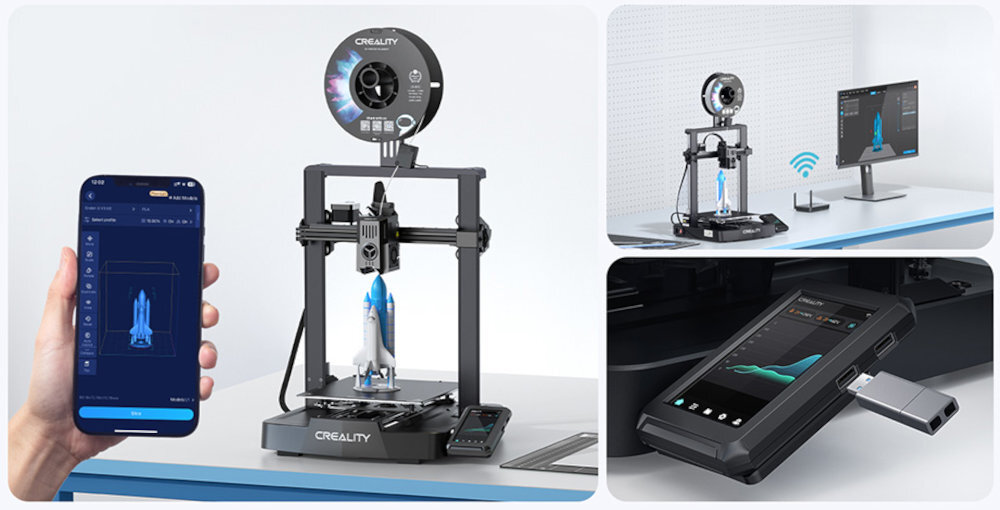 Creality Ender-3 V3 KE prostym w obsłudze interfejsem 4,3-calowym ekranem dotykowym autotest, automatyczne poziomowanie i regulacja osi Z