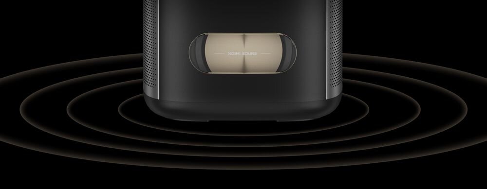 Projektor XGIMI MoGo 2 Pro GTV głośniki 2x8 W Dolby Audio Dolby Digital, kadr na głośniki projektora