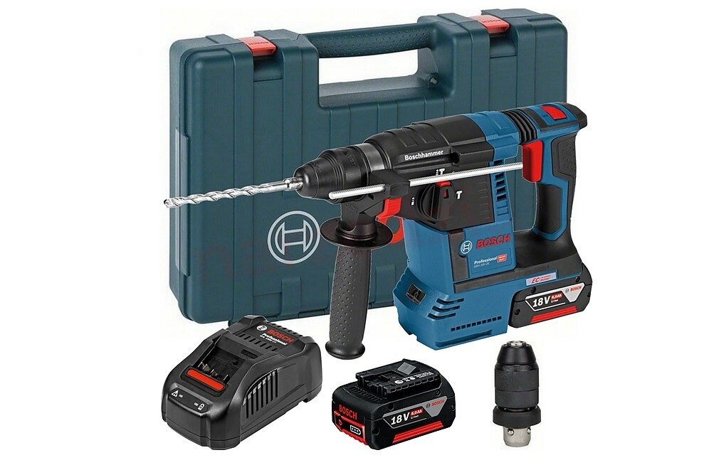 Młot udarowo obrotowy BOSCH GBH 18V 26 F Wygodne przechowywanie wyposażenie