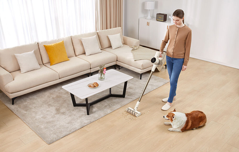 Bezprzewodowy odkurzacz pionowy Dreame R10 czyszczenie czystosc odkurzanie moc ssania 120 AW czas pracy do 60 minut pojemnosc 0,6 l