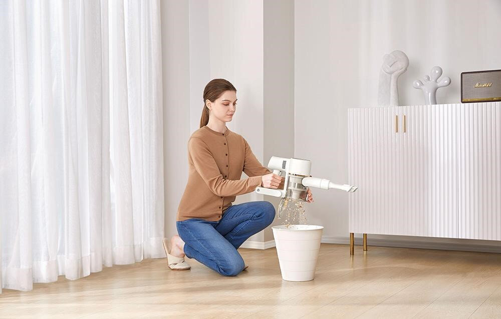 Bezprzewodowy odkurzacz pionowy Dreame R10 pojemnosc 0,6l specjalny uchwyt przechowywanie