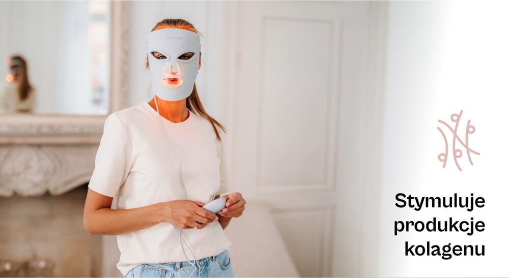 Maska LED na twarz BEAUTIFLY Auraskin Pro poprawa napięcia skóry, wspomaga regenerację, przywraca zdrowy blask