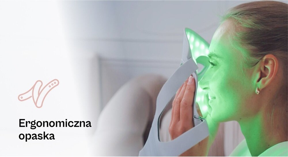 Maska LED na twarz BEAUTIFLY Auraskin Pro silikon klasy medycznej, kontroler ręczny, lekka i wygodna