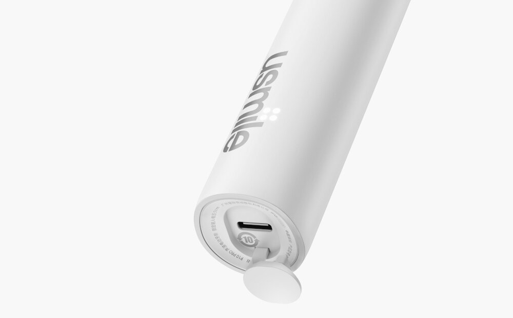 Szczoteczka soniczna USMILE P10 Pro Niebieski Gotowa do podróży w pełni wodoodporna w standardzie IPX8 port USB-C czas ładowania dołączone dwie końcówki higiena