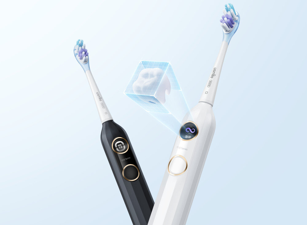 Szczoteczka soniczna USMILE Y10 Biały Czujniki wspierające technikę 6-osiowy żyroskop równomierne czyszczenie wszystkich zębów