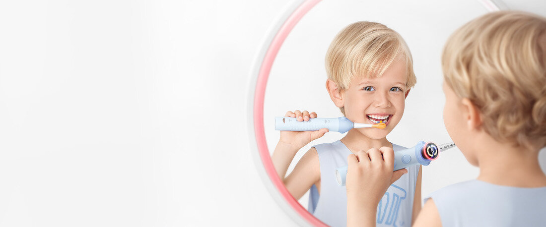 Szczoteczka soniczna USMILE Q10 Niebieski Podpowiedzi świetlne Pierścień świetlny informacja szczotkowanie Białe światło migające czerwone wizualne wskazówki