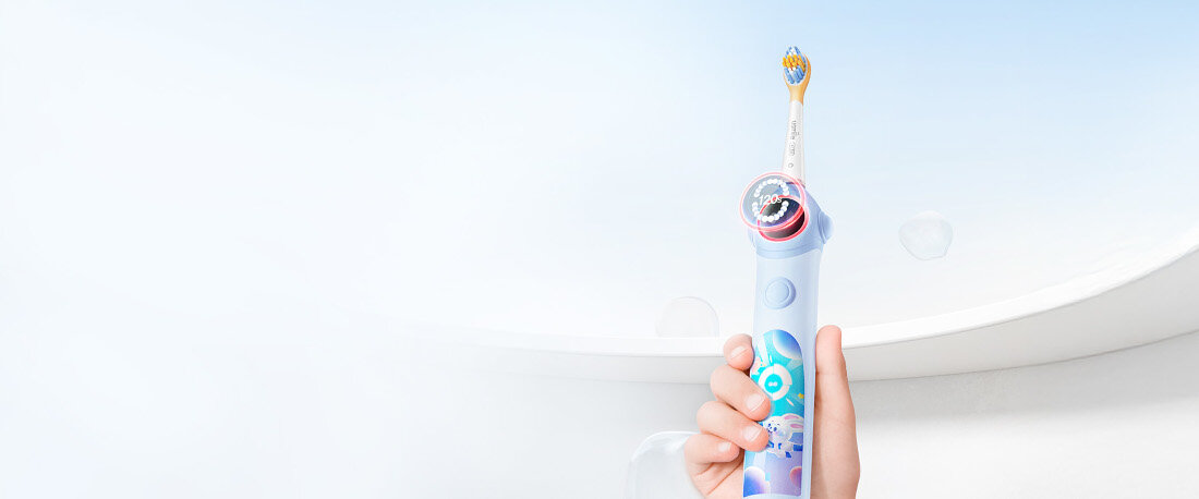 Szczoteczka soniczna USMILE Q10 Różowy System strefowego mycia system sygnalizuje zmianę obszaru szczotkowania co około 30 sekund już od najmłodszych lat