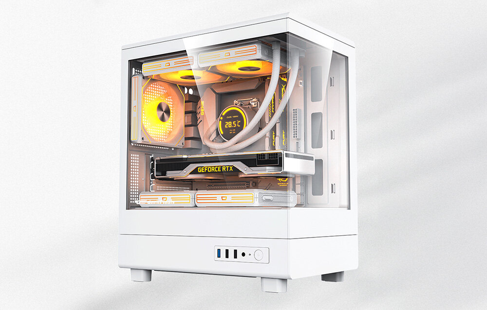 Obudowa DARKFLASH DB330M Biały, obudowa PC, komputer, gaming, design, Kompletny zestaw komputerowy z podświetleniem.
