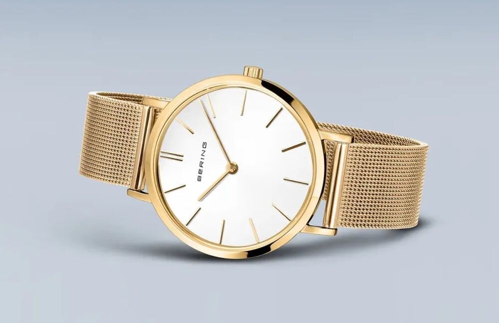 Bering Classic 14134 styl elegancki casual biznesowy zegarek biżuteria mesh zastosowanie